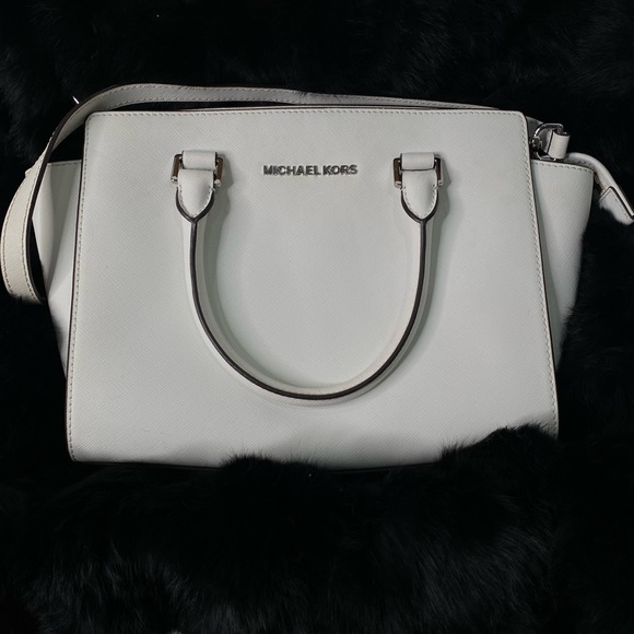 MICHEAL KORS Medium Selma Saffiano leather Satchel Crossbody Bag Ballet - Picture 7 of 14